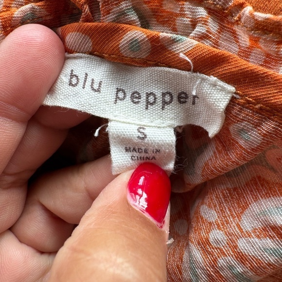 Earth Toned Lightweight Halter Flowy Dress By Blu Pepper Size Small - Picture 8 of 10